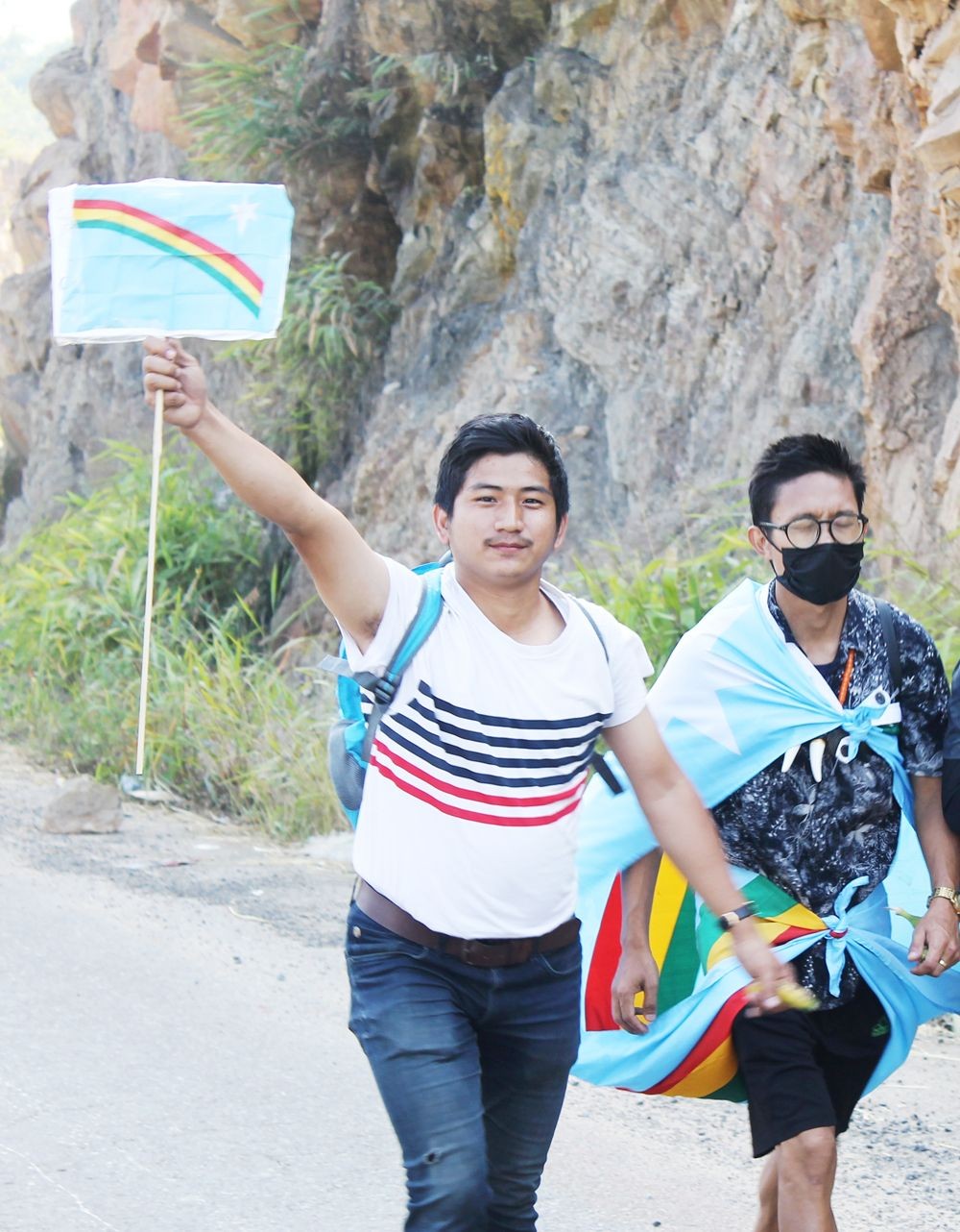 The two-day ‘March Against AFSPA’ from Dimapur to Kohima, covering nearly 70 kilometre begin on January 10 morning from Dimapur. Rev Dr Ellen Konyak led in scripture reading and prayer to start the March for the Repeal of the AFSPA at Supermarket, Dimapur. Apart from the starting point, volunteers joined the march along the way in a show of solidarity. After a night halt in Piphema, the march will resume on 6:00 am, January 11, and head towards Kohima, where they would be received by public and other organisations, before proceeding to the Raj Bhavan to submit a memorandum. The march is being organised by like-minded citizens to protest the Armed Forces Special Powers Act (AFSPA), 1958. (Morung Photo)